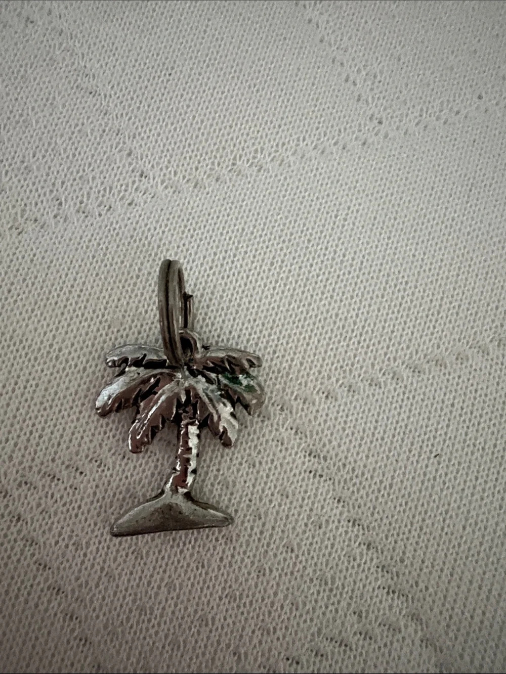Silver Palm Tree Charm Pendant - Tropical Leaf Design -will not tarnish